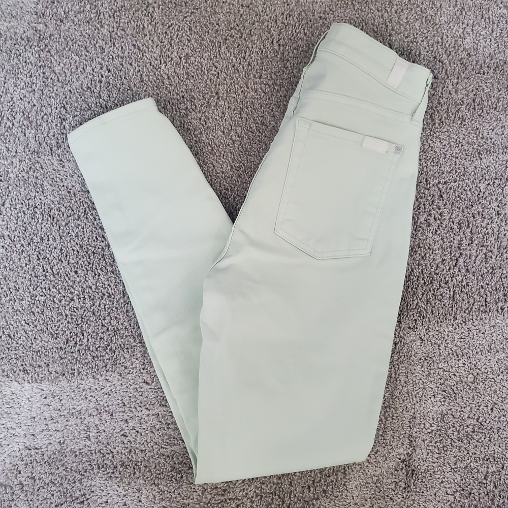 7 For All Mankind Light Green Skinny Pants